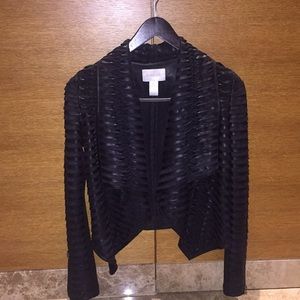 Black open front jacket